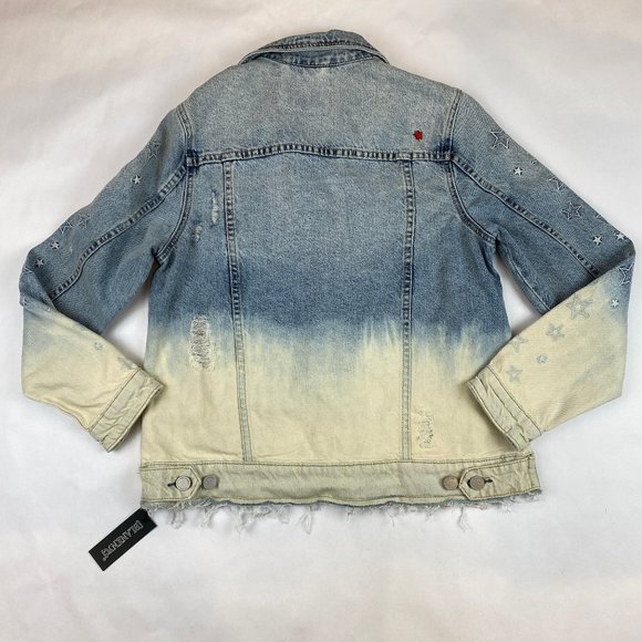 NWT BlankNYC Ombre Dip Dyed Trucker Jean Jacket Women's Size Small - Picture 2 of 14